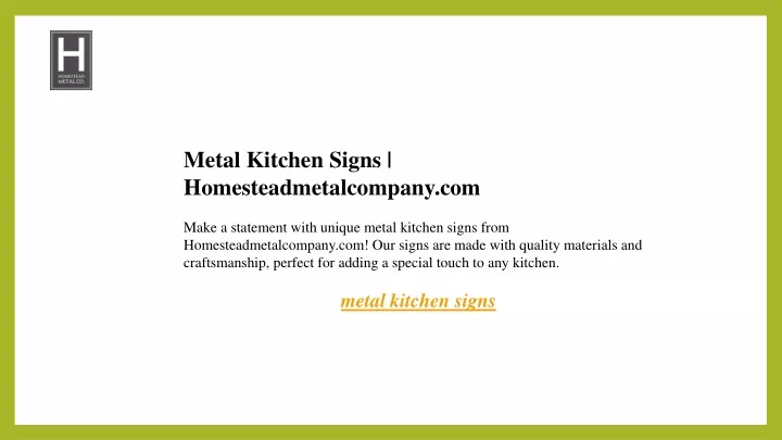 metal kitchen signs homesteadmetalcompany