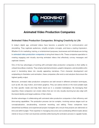 Animated Video Production Company in USA