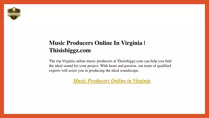 music producers online in virginia thisisbiggz