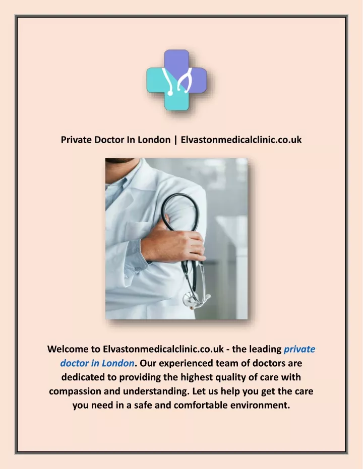 private doctor in london elvastonmedicalclinic