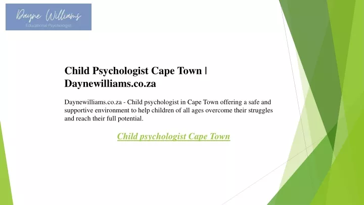 child psychologist cape town daynewilliams