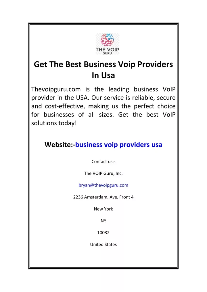 get the best business voip providers in usa