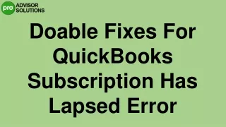 doable fixes for quickbooks subscription