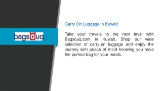 Carry On Luggage In Kuwait  Bagsouq.com