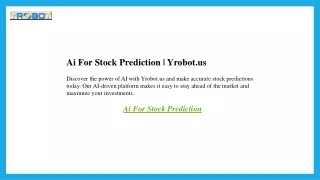 Ai For Stock Prediction  Yrobot.us