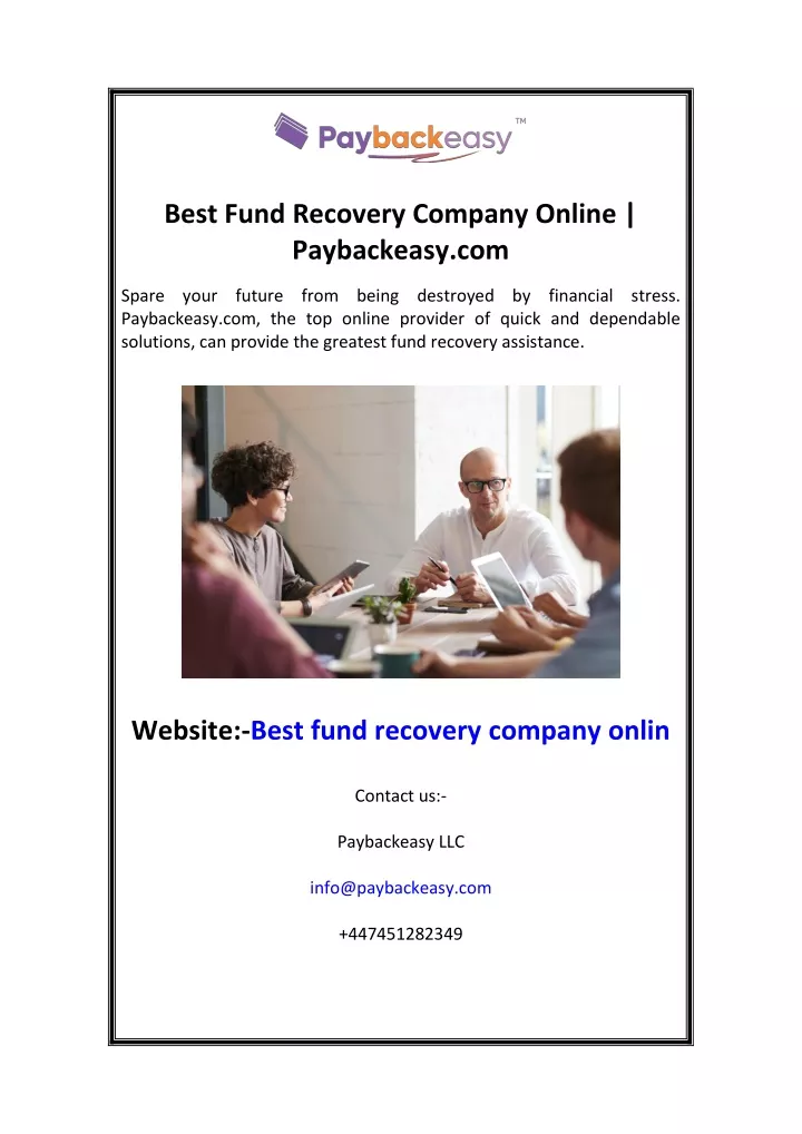 best fund recovery company online paybackeasy com