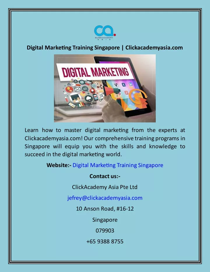 digital marketing training singapore