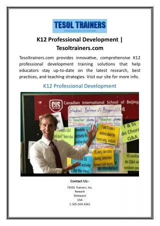 K12 Professional Development | Tesoltrainers.com
