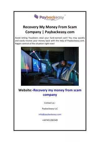 Recovery My Money From Scam Company Paybackeasy.com