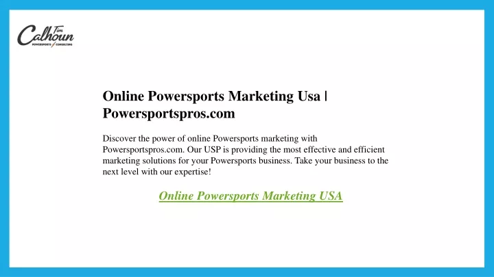 online powersports marketing usa powersportspros