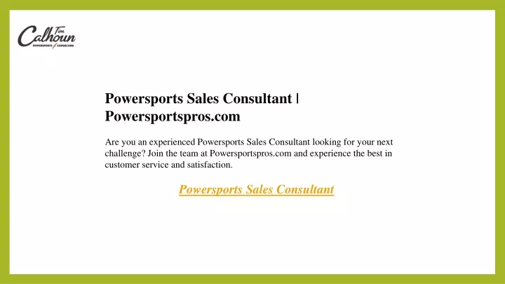 powersports sales consultant powersportspros