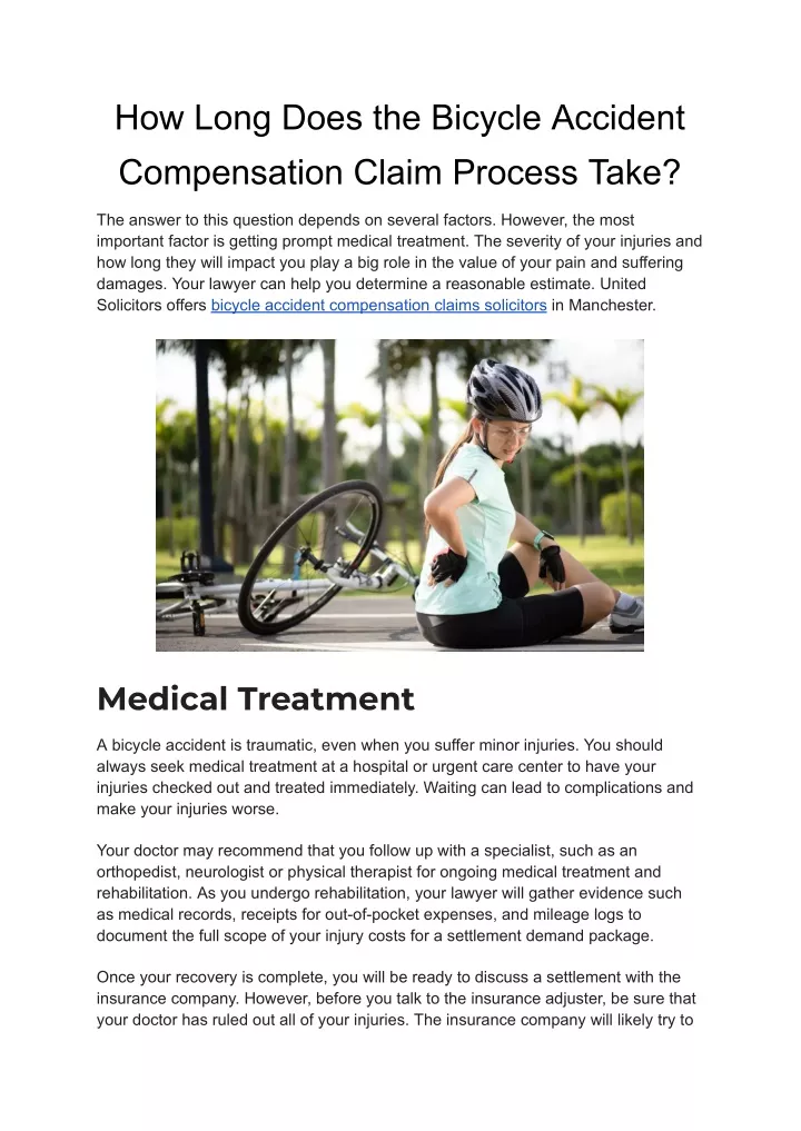 how long does the bicycle accident compensation