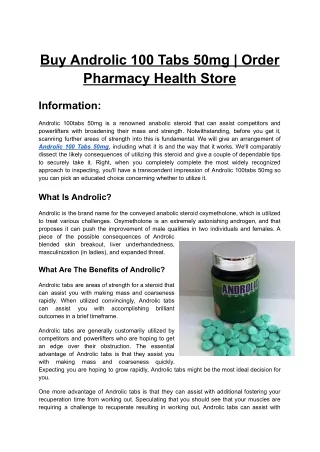 Buy Androlic 100 Tabs 50mg _ Order Pharmacy Health Store