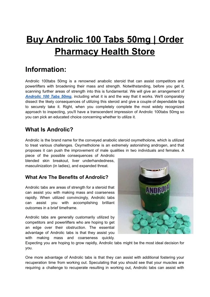 buy androlic 100 tabs 50mg order pharmacy health