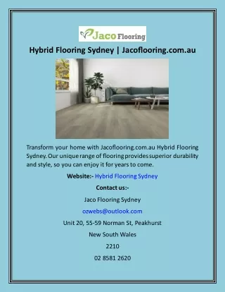 Hybrid Flooring Sydney  Jacoflooring.com