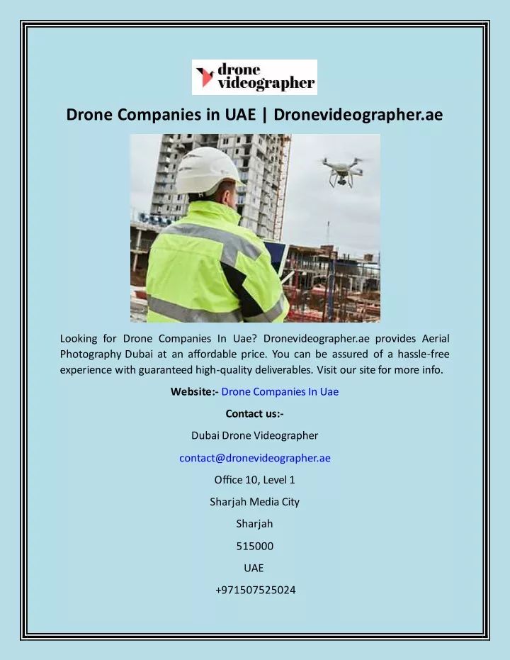 drone companies in uae dronevideographer ae