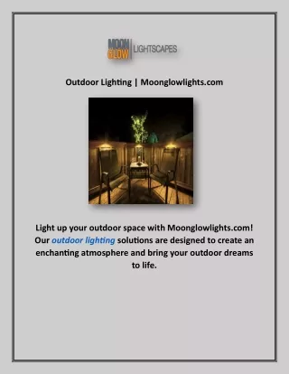 Outdoor Lighting | Moonglowlights.com