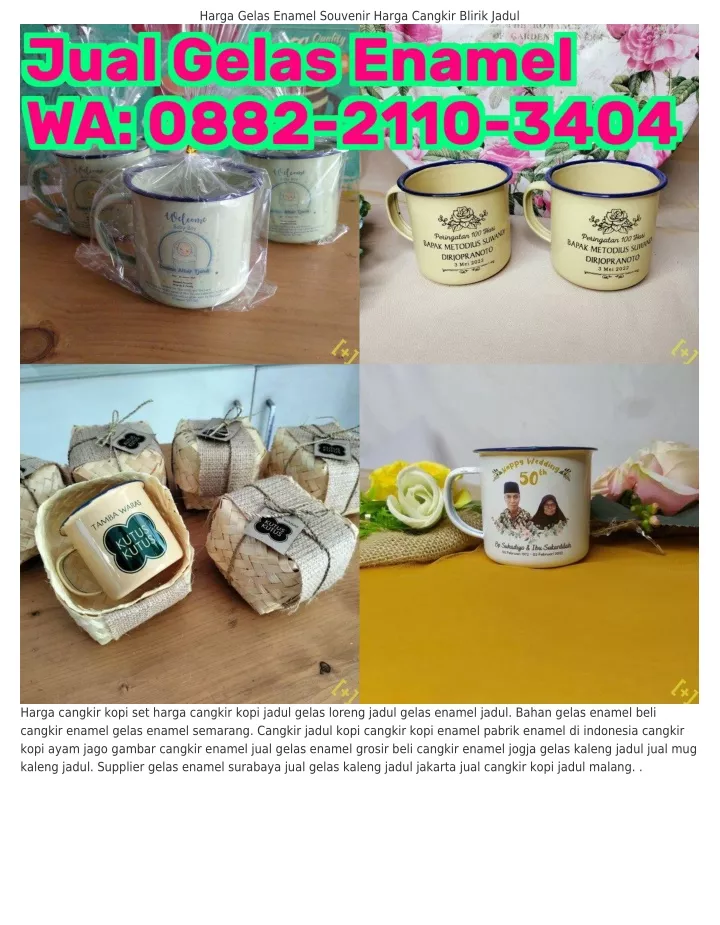 harga gelas enamel souvenir harga cangkir blirik