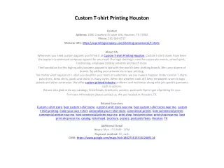 Custom T-shirt Printing Houston