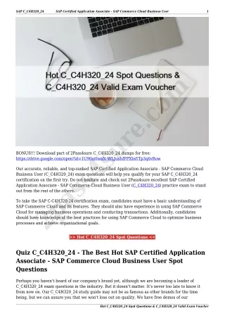 Hot C_C4H320_24 Spot Questions & C_C4H320_24 Valid Exam Voucher