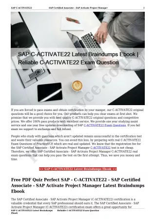 SAP C-ACTIVATE22 Latest Braindumps Ebook | Reliable C-ACTIVATE22 Exam Question