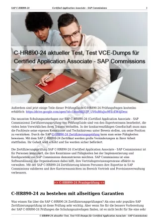 C-HR890-24 aktueller Test, Test VCE-Dumps für Certified Application Associate - SAP Commissions