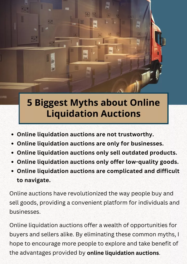 5 biggest myths about online liquidation auctions