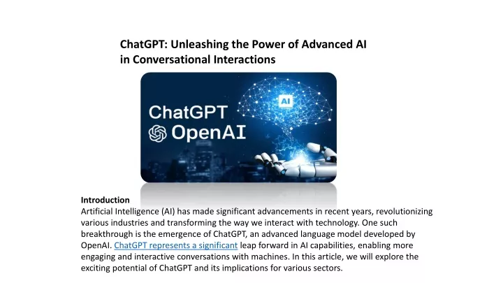 chatgpt unleashing the power of advanced