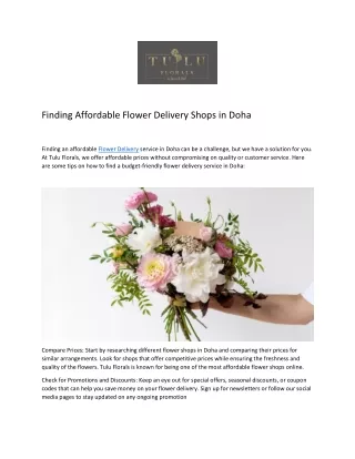 Finding Affordable Flower Delivery Shops in Doha