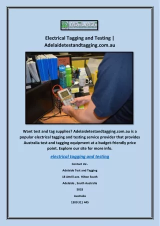 Electrical Tagging and Testing | Adelaidetestandtagging.com.au