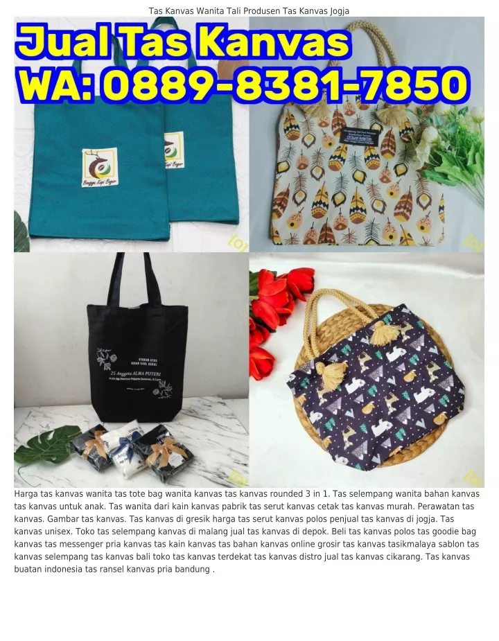 tas kanvas wanita tali produsen tas kanvas jogja