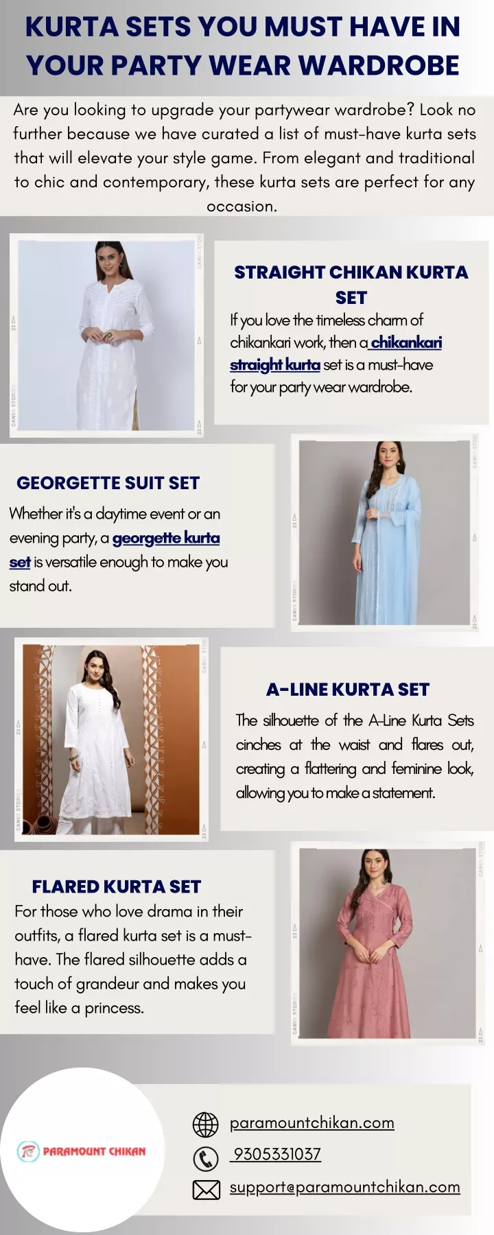 kurta sets you must have in your party wear