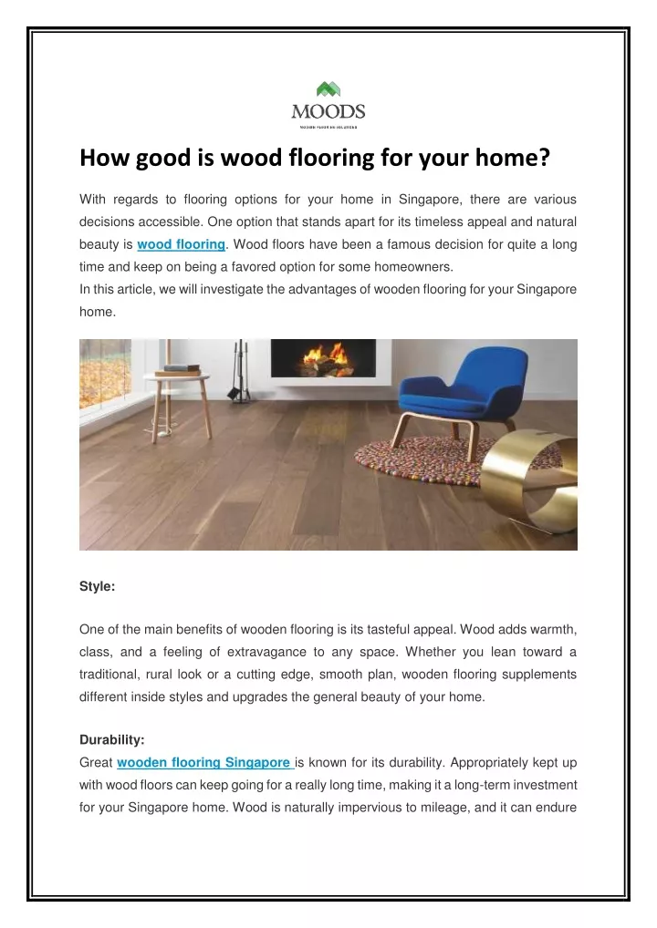 how good is wood flooring for your home