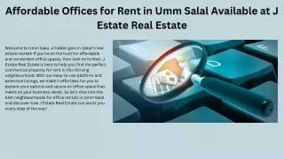 Affordable Offices for Rent in Umm Salal Available at J Estate Real Estate