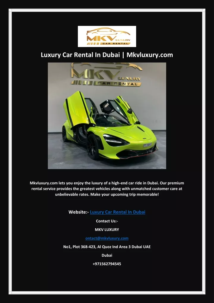 luxury car rental in dubai mkvluxury com