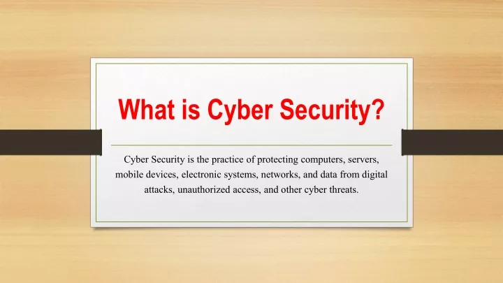 what is cyber security