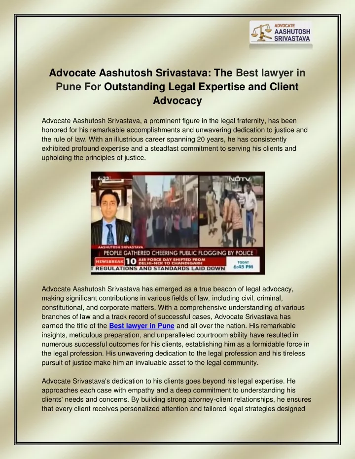 advocate aashutosh srivastava the best lawyer