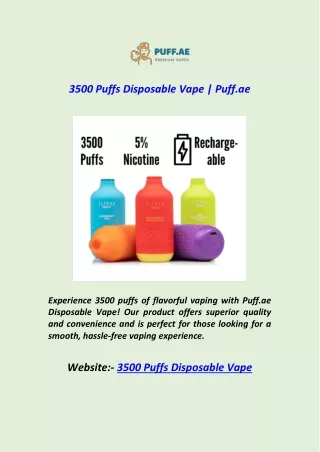3500 Puffs Disposable Vape