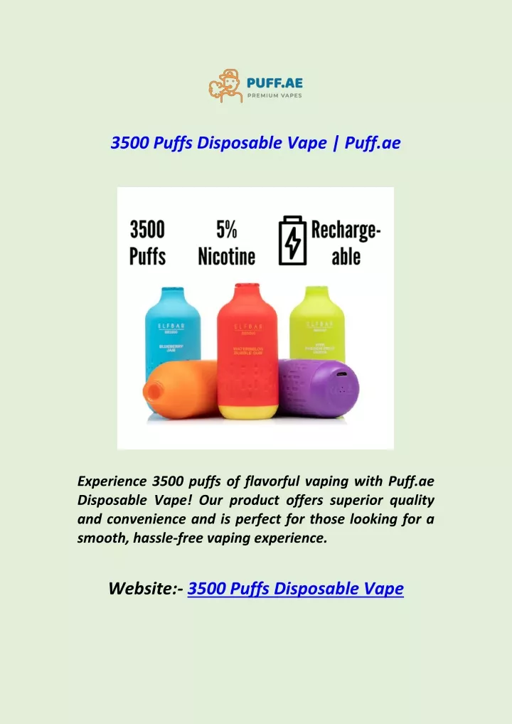 3500 puffs disposable vape puff ae