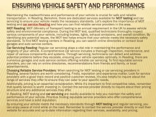 Ensuring Vehicle Safety and Performance