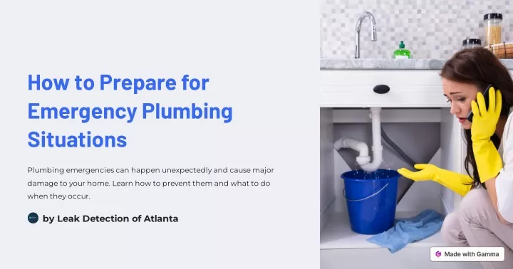 how to prepare for emergency plumbing situations