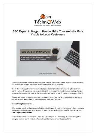 How to Make Your Website More Visible to Local Customers