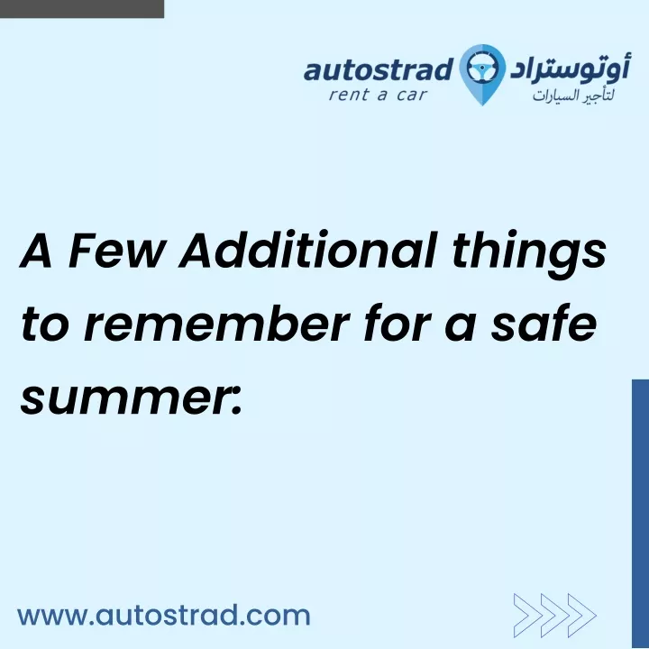 a few additional things to remember for a safe