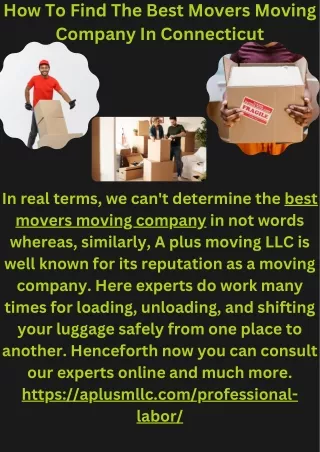 How To Find The Best Movers Moving Company In Connecticut