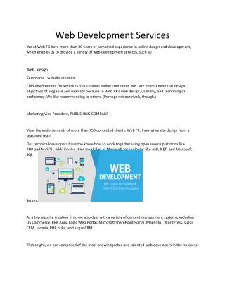 web Development Services