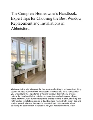 New Window Replacement | Home Window Replacement Abbotsford