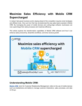 Maximize Sales Efficiency with Mobile CRM Supercharged
