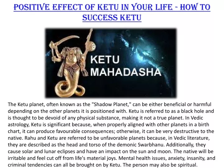positive effect of ketu in your life how to success ketu