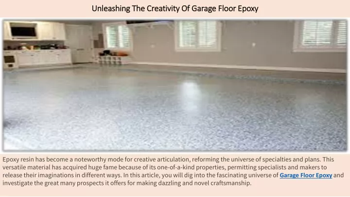 unleashing the creativity of garage floor epoxy