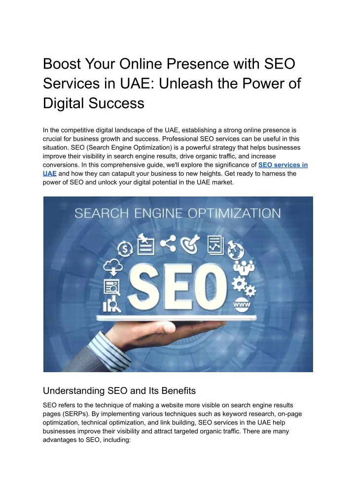 boost your online presence with seo services